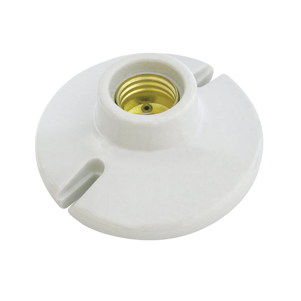 Portalámpara redonda de porcelana para techo 4", color blanco Surtek