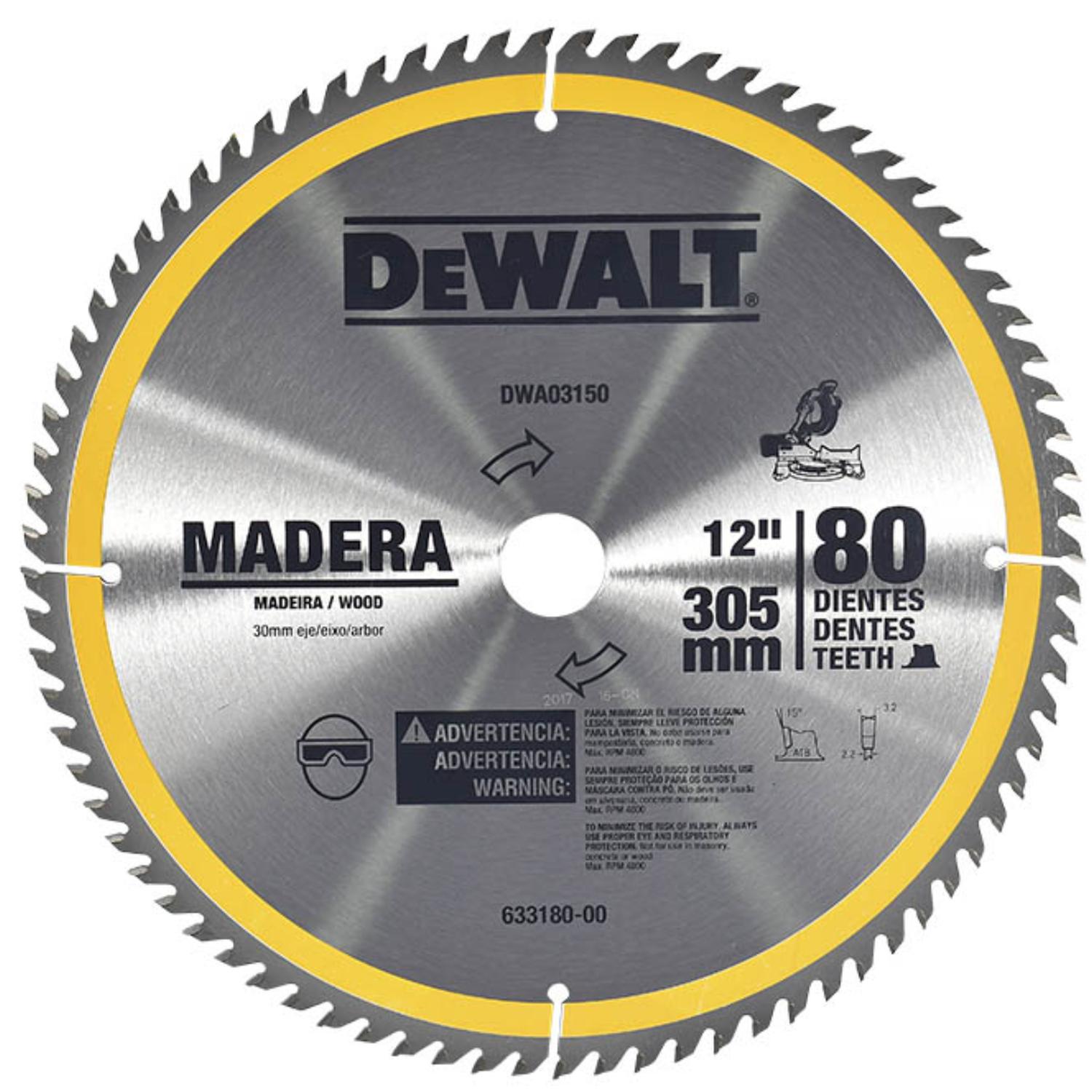 Disco De Sierra DeWalt DWA03150 12" Para Madera DeWalt en Pachuca