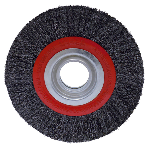 Carda circular ondulada alambre delgado para esmeril 12" x 0.30 mm multi eje Urrea