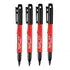 Marcador Punta Fino Negro Inkzall Milwaukee 48-22-3104 4pzs Rojo
