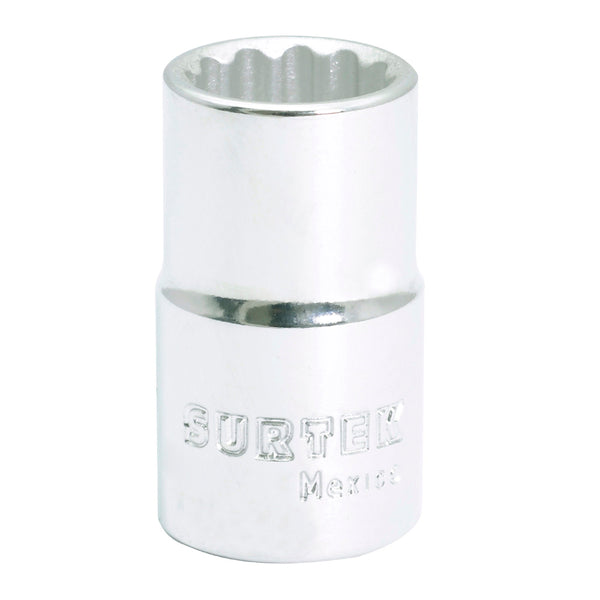 Dado en pulgadas cuadro de 1/2", 12 puntas, 3/8" Surtek
