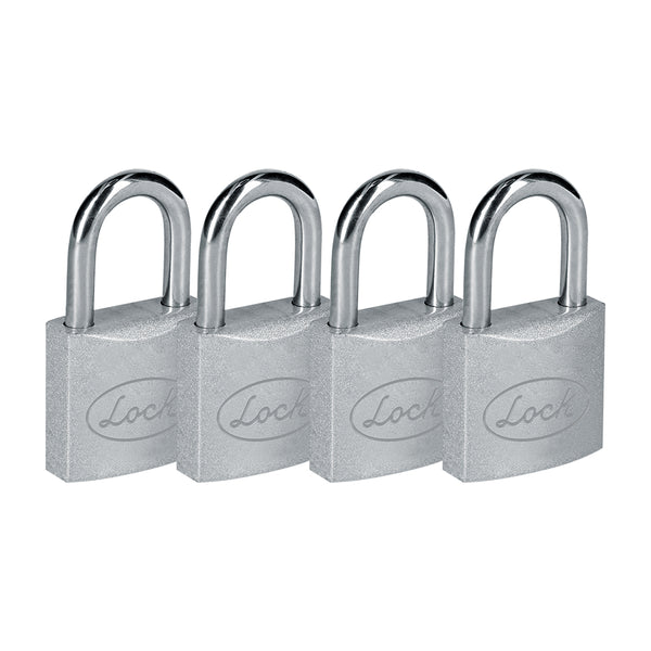 Juego de candados de acero largos 38 mm, llave estándar, 4 piezas Lock