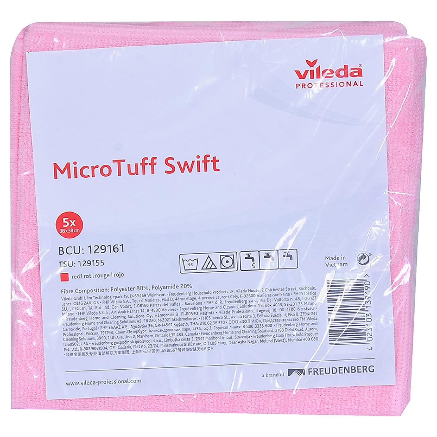 VILEDA Micro Tuff Plus  Bayeta microfibra roja