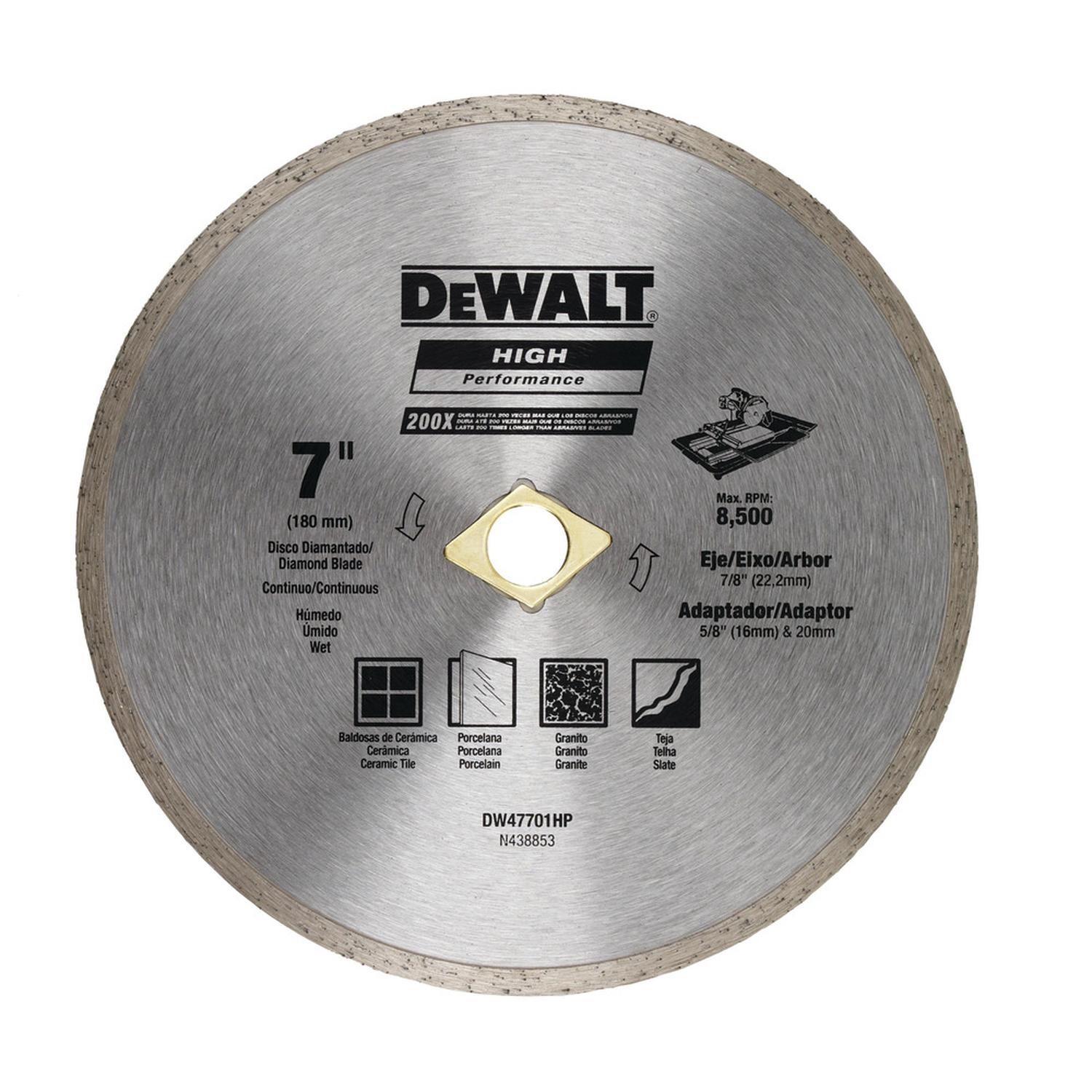 DeWalt, Disco Diamantado 7"" (180mm) Continuo DeWalt en Pachuca