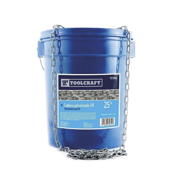 Cadena Galvanizada 1/8" Cubeta25 Kgs